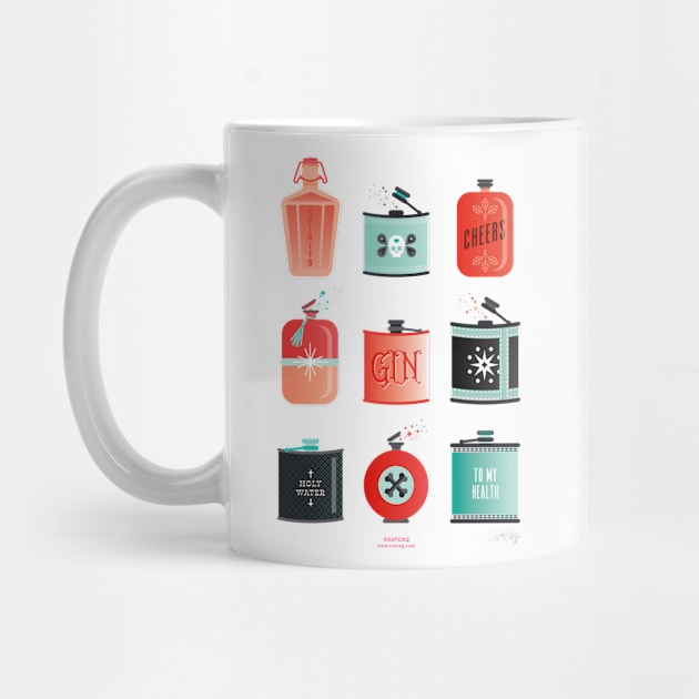 flasks red turquoise by CatCoq